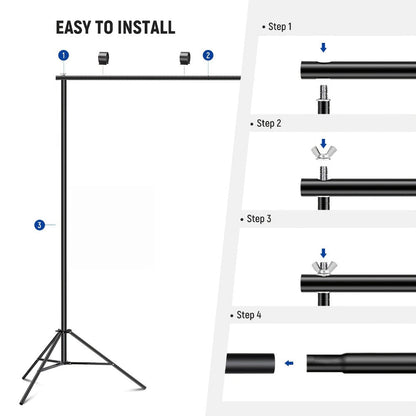 9x6.5ft Rectangular Backdrop Stand Adjustable Metal Background Stand for Wedding Ceremony Balloon Arch Photo Studio Birthday Anniversary Bridal Shower Party Decoration
