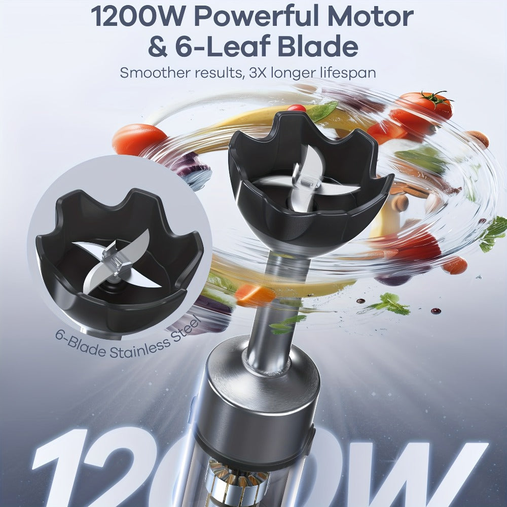 9-in-1-Labeled Immersion Blender Set with Time Display, Chopper, Beaker, Whisk and Frother