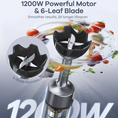 9-in-1-Labeled Immersion Blender Set with Time Display, Chopper, Beaker, Whisk and Frother