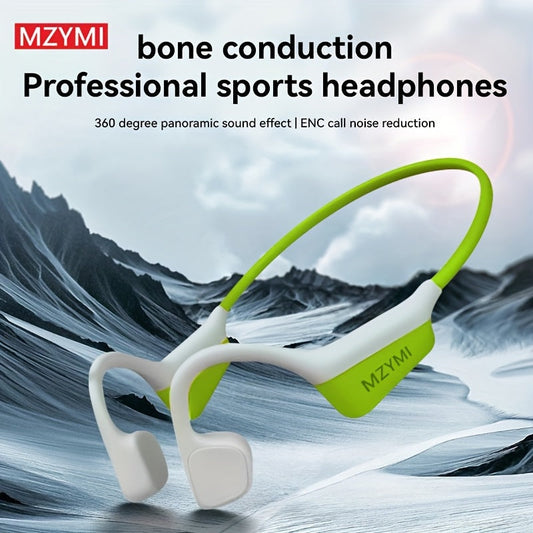 Bone Conduction Sport Headphones 15H Playtime Open-Ear Wireless Earbuds with Mic Headset for Running Cycling Outdoor Awareness Safety 240mAh Battery