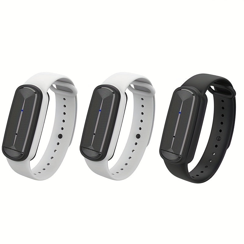 Ultrasonic Mosquito Repellent Bracelet 3-Pack – USB Rechargeable Intelligent Bug Repellent Wristband for Camping, Outdoor, Hiking & Travel, Waterproof Mosquito Control Bracelet for Adults & Kids