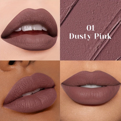 Velvet Matte Liquid Lip Color in Five Coordinated Nude-Tone Shades with 7.4cm Square Tube and Wand