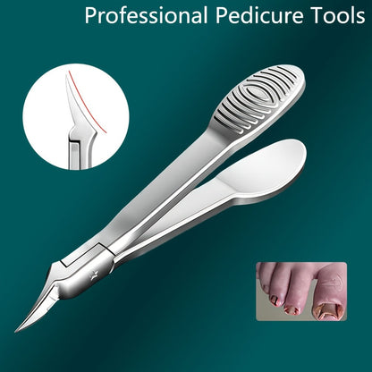 4CR13 Stainless-Steel Nail Clipper with Extended 68-Degree Right-Angle Blade and Silver Finish