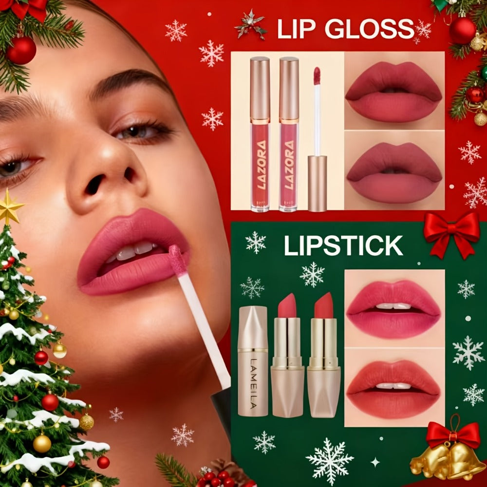 Makeup Kit with 18-Color Eyeshadow Palette, Face, Lip and Eye Cosmetics, Brushes and Tools in a Red Gift Box