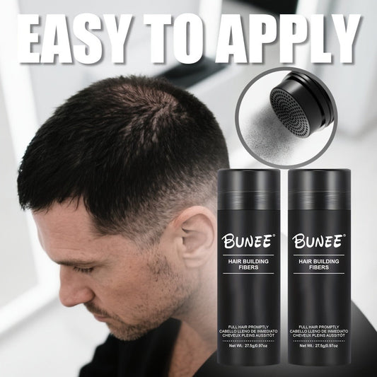 Hair Fiber Powder 27.5g 2-Pack Set - Instant Hairline Concealer Thinning Hair Cover for Receding Hairline Parting Crown Temples Sweat Resistant Long Lasting for Men Women Black Dark Brown