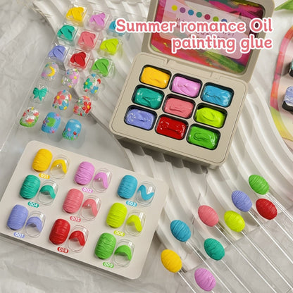 UV Gel Nail Polish Set 9 Colors Dopamine Summer – High-Saturation Gradient Soak Off Semi Permanent Nail Art Kit for Salon & DIY Manicure Gift for Women
