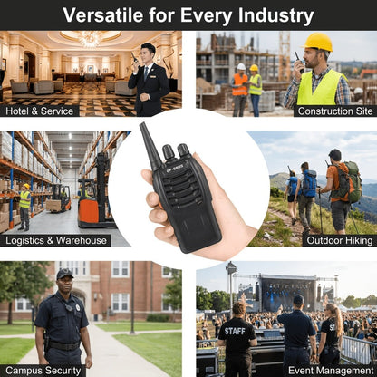 Baofeng UHF Walkie Talkies 16CH 5W – 2/4/6/8/10/12 Pack Two-Way Radios, USB Rechargeable 1500mAh Battery, LCD Display, Hi-Fi Sound, for Outdoor Sports, Hiking, Camping & Emergency Communication