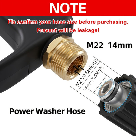 High Pressure Car Wash Gun with 5 Spray Nozzles – Max 3000 PSI, M22-14 & 1/4" Quick Connect, Garden Hose Pressure Washer Wand for Car Washing & Irrigation