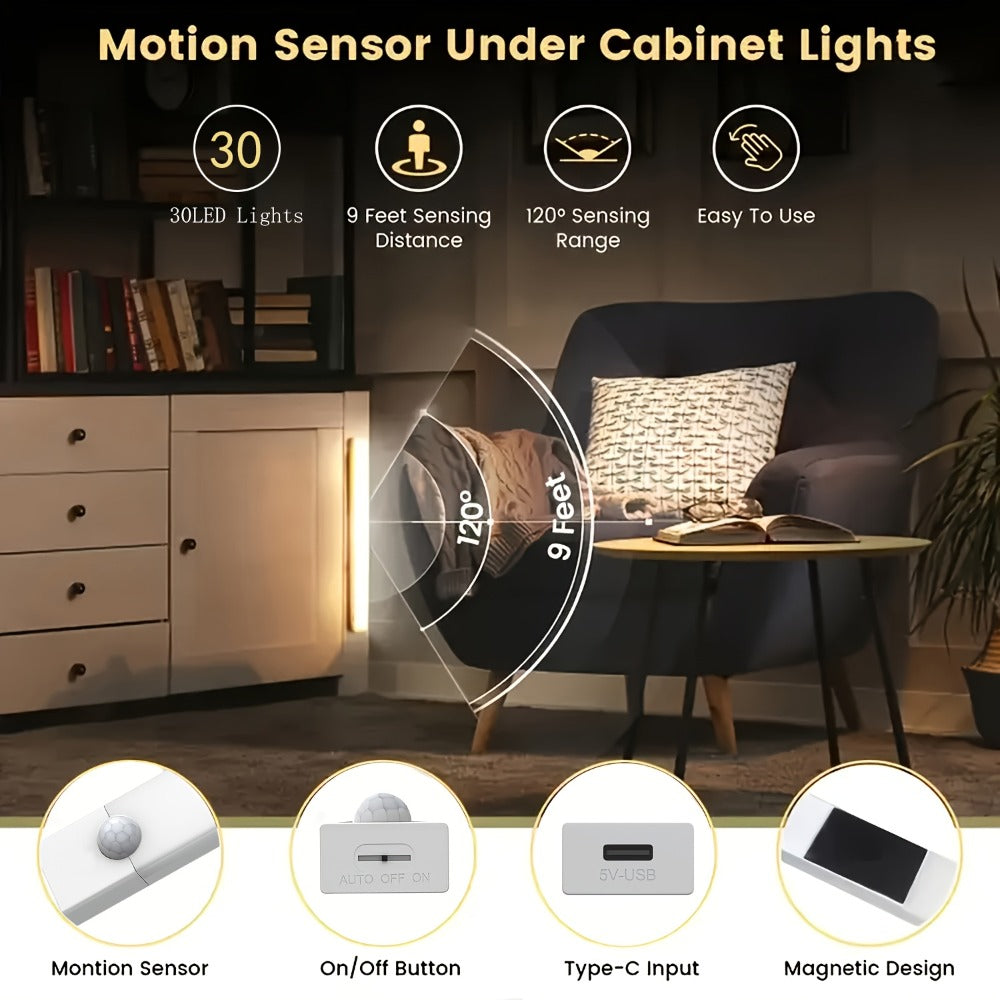 Motion Sensor LED Night Lights 6 Pack USB Rechargeable Magnetic for an Everyday Personal Care Routine