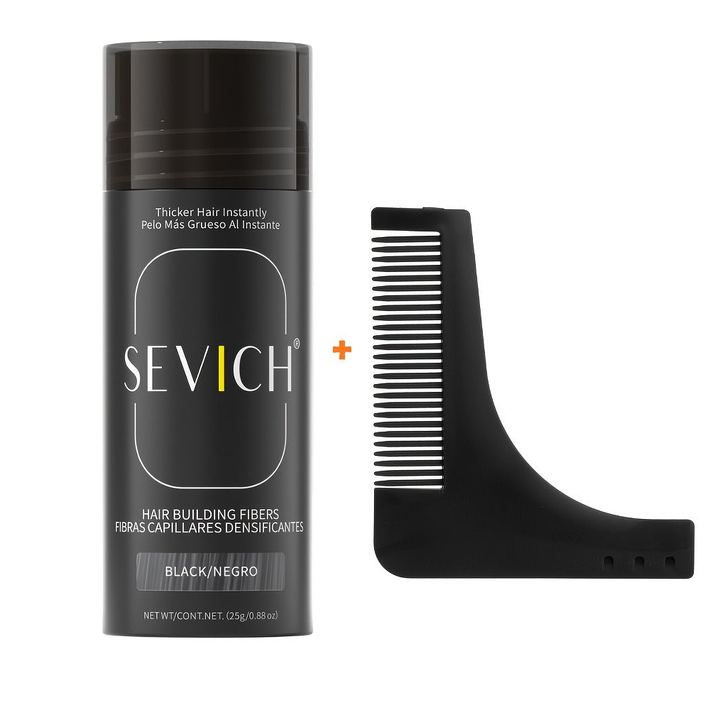 25-Gram Hair Fiber and Styling Comb Set in Eight Shades Including Black, Brown, Blonde, Auburn and Gray