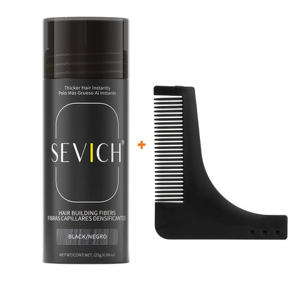 25-Gram Hair Fiber and Styling Comb Set in Eight Shades Including Black, Brown, Blonde, Auburn and Gray