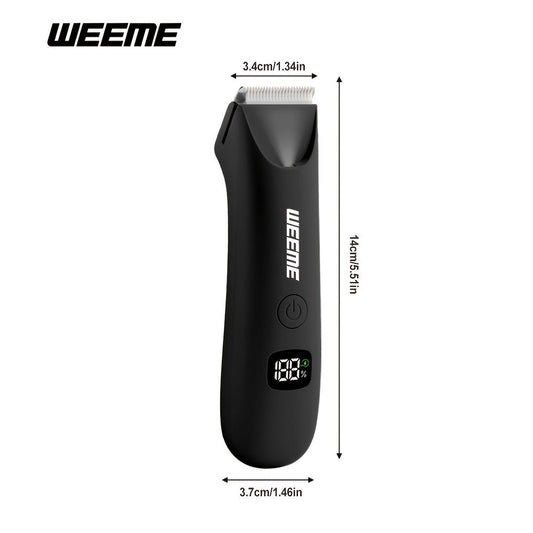 Men's Body Hair Trimmer USB Rechargeable - Chest, Leg & Armpit Hair Trimmer with LCD Display & LED Light, Cordless Electric Body Groomer for Men, Gift for Dad, Husband, Son, Birthday & Father's Day