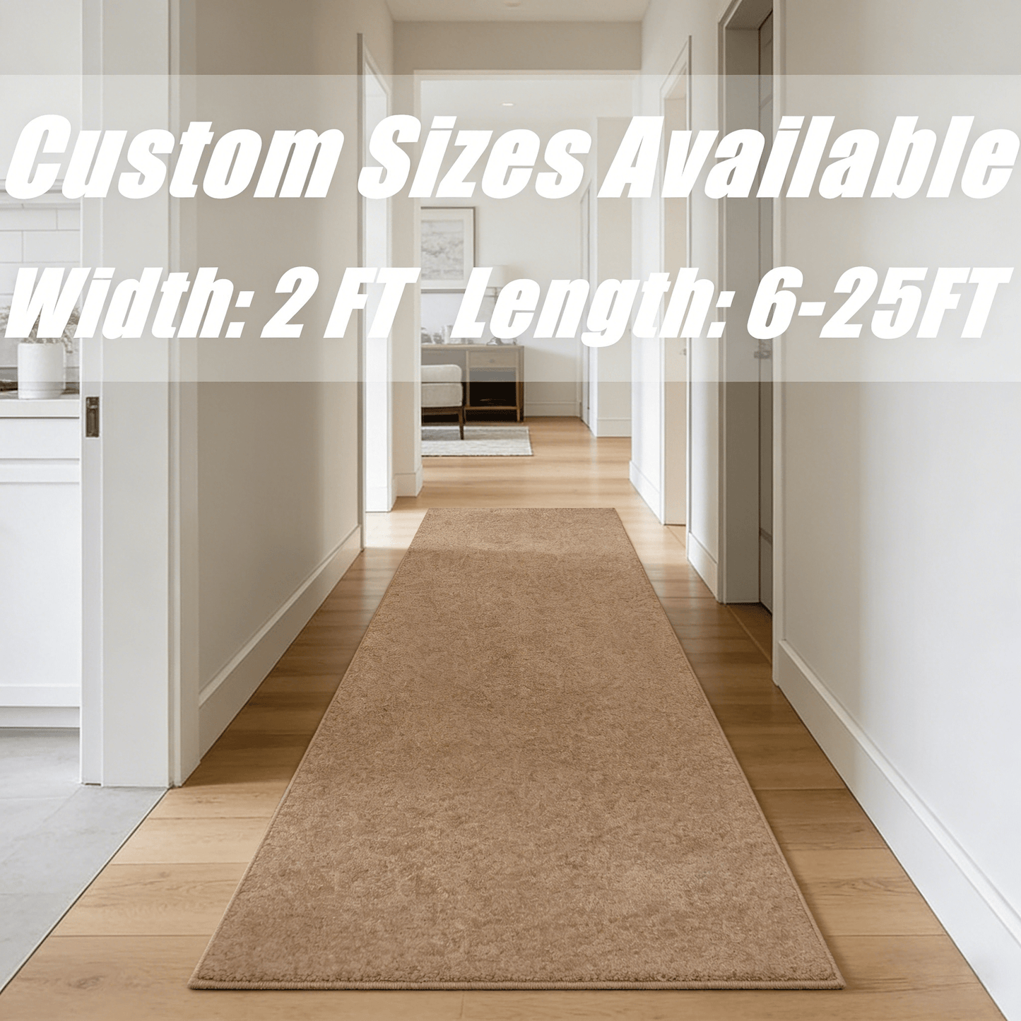Two-Foot Hallway Runner with Eight Pattern-Color Families and 75 Listed Length Combinations