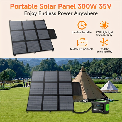 Foldable Solar Panel 120W 200W 300W 400W 22.5% High Efficiency Monocrystalline Portable Outdoor Solar Charger for Camping Boating RV Off-Grid Power Station Hiking Travel
