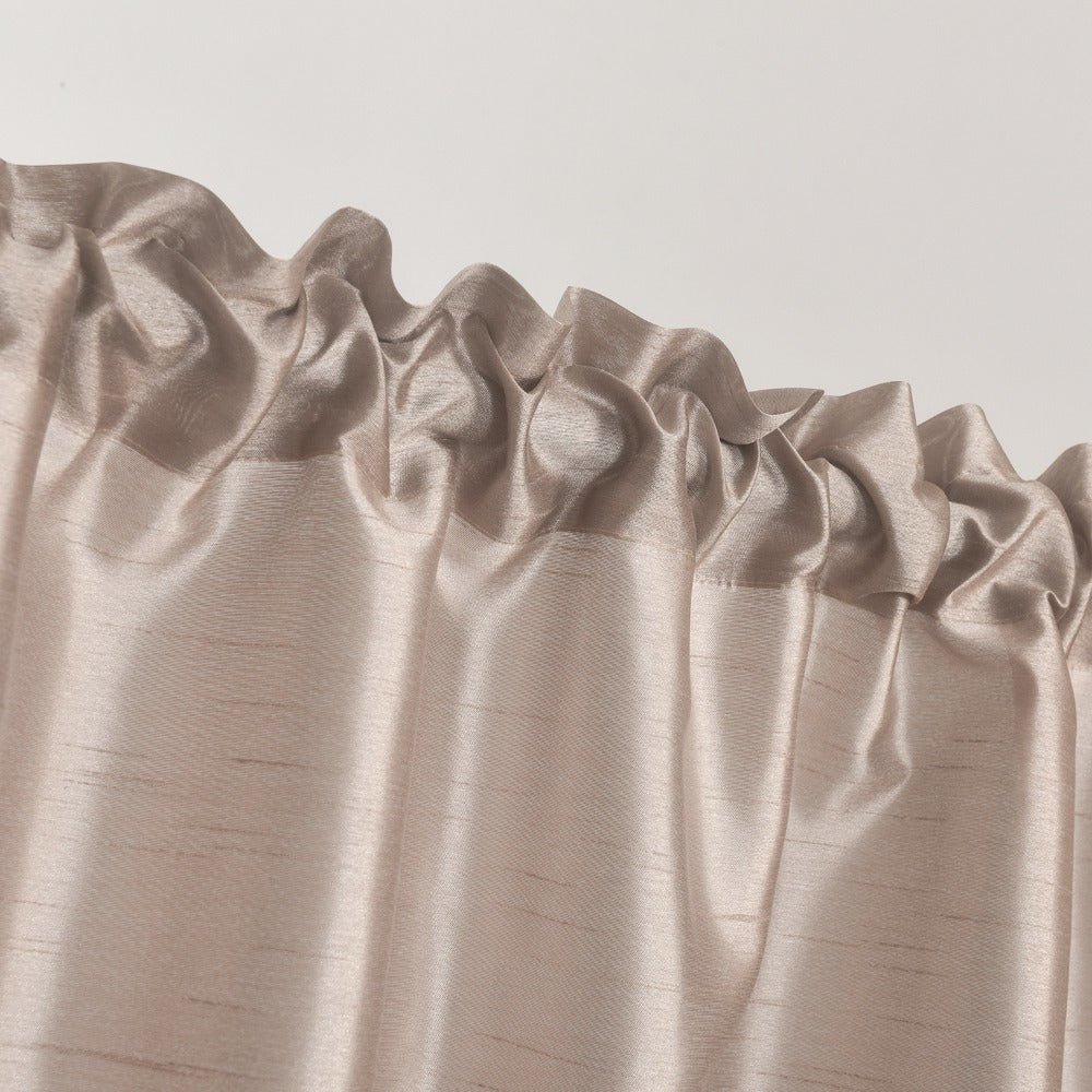 Kitchen Curtains 3 Panels Faux Silk Sheer Tier and Valance Set Rod Pocket 2 Tiers 26x36 inch + Valance 52x14 inch for Kitchen Bathroom Window Drapes