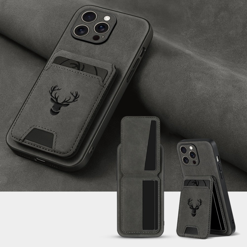 Folio Wallet Phone Case with Card Holder and Kickstand for Selected iPhone 11 through 16 Models