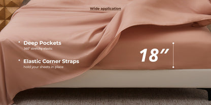 Bed Sheet Set Soft Breathable Cooling Microfiber Fitted & Flat Sheets with Deep Pockets – Wrinkle Free Hotel Luxury Bedding in Multiple Colors & Sizes
