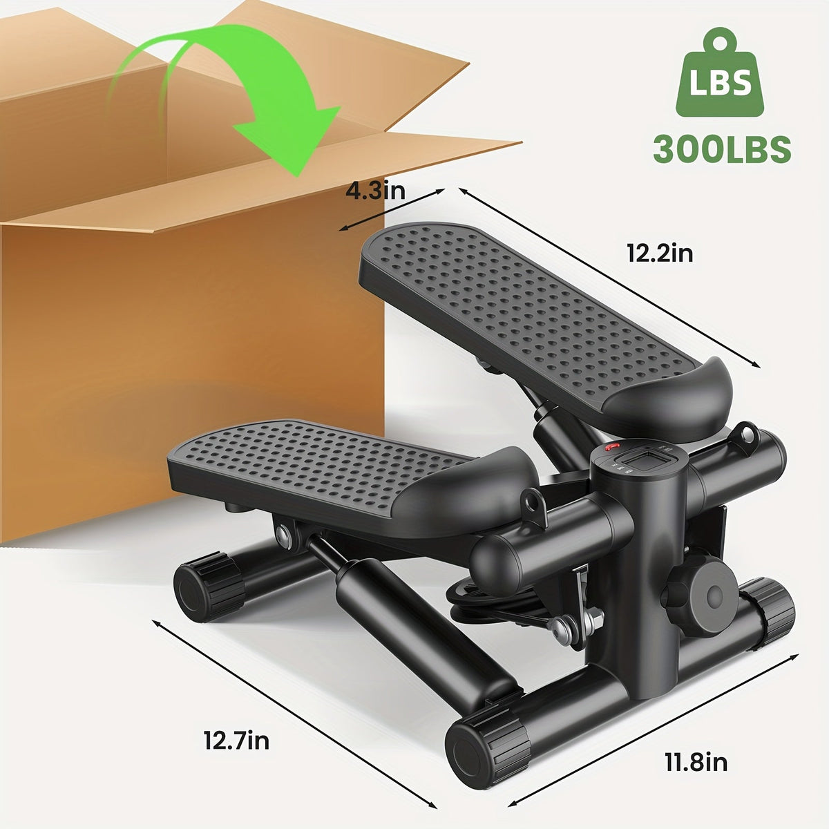 Mini Exercise Stepper Machine with Resistance Bands – Portable Twist Stair Stepper, 300lb Capacity, Full Body Trainer for Legs, Arms & Cardio – Home Workout Stepper, Orange, Black or Blue