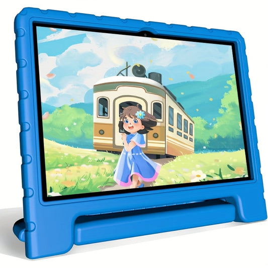 Kids Tablet 10.1 Inch Android 14 8GB RAM 64GB Storage 6000mAh Battery WiFi Dual Camera 1280x800 Parental Controls Google Kids Space Drop Protection Educational Blue Pink Purple Green