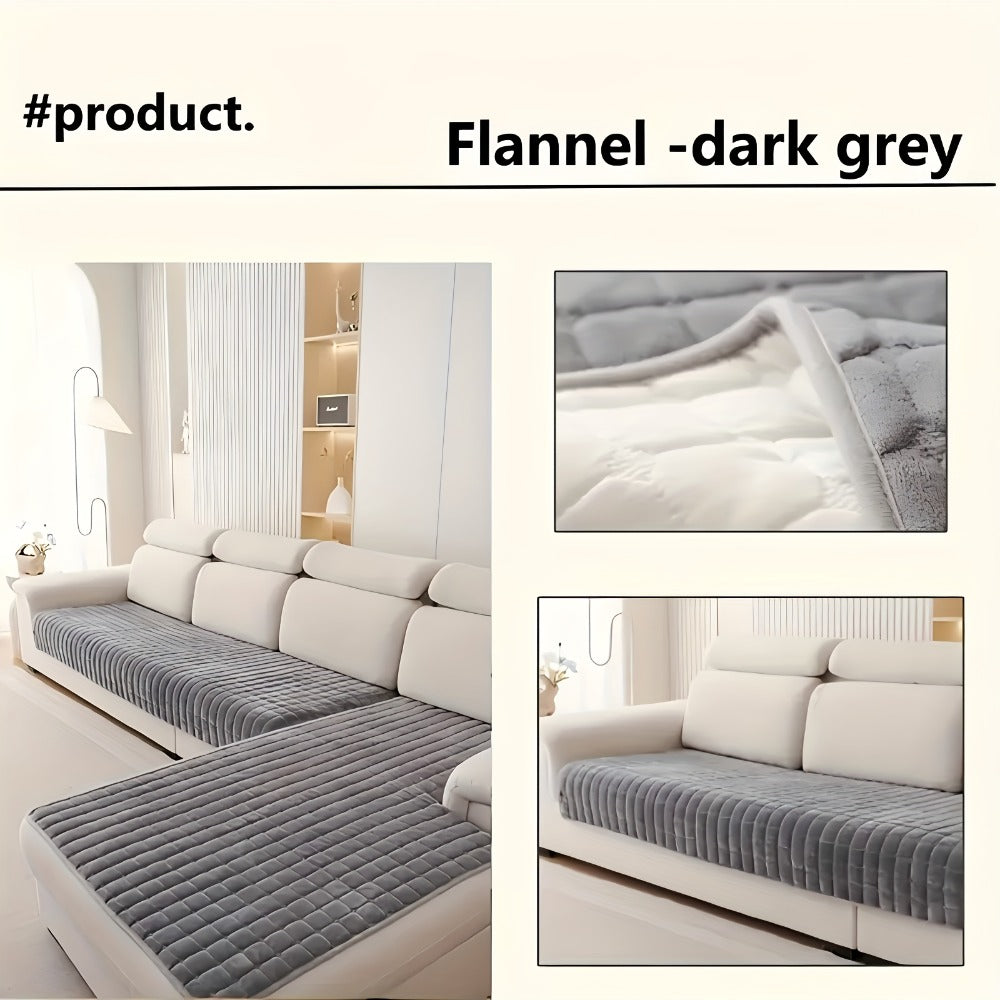Sofa Cover Quilted-Texture Two-Piece Set with 35.4 x 82.7 and 35.4 x 62.9-Inch Panels in Five Colors