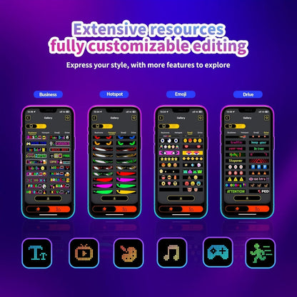 Flexible LED Matrix Display Sign Programmable Scrolling Text - Devil Eyes High Refresh Rate Battery Powered 6.81x2.76 Inch for Party Wedding Halloween Holiday 4th of July Decoration