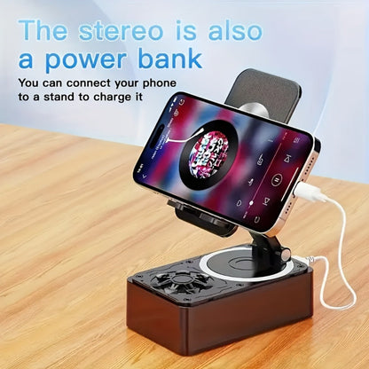 Portable Bluetooth Speaker with Turtle-Shell Phone Stand, 1200mAh Battery and 6-Hour Playtime