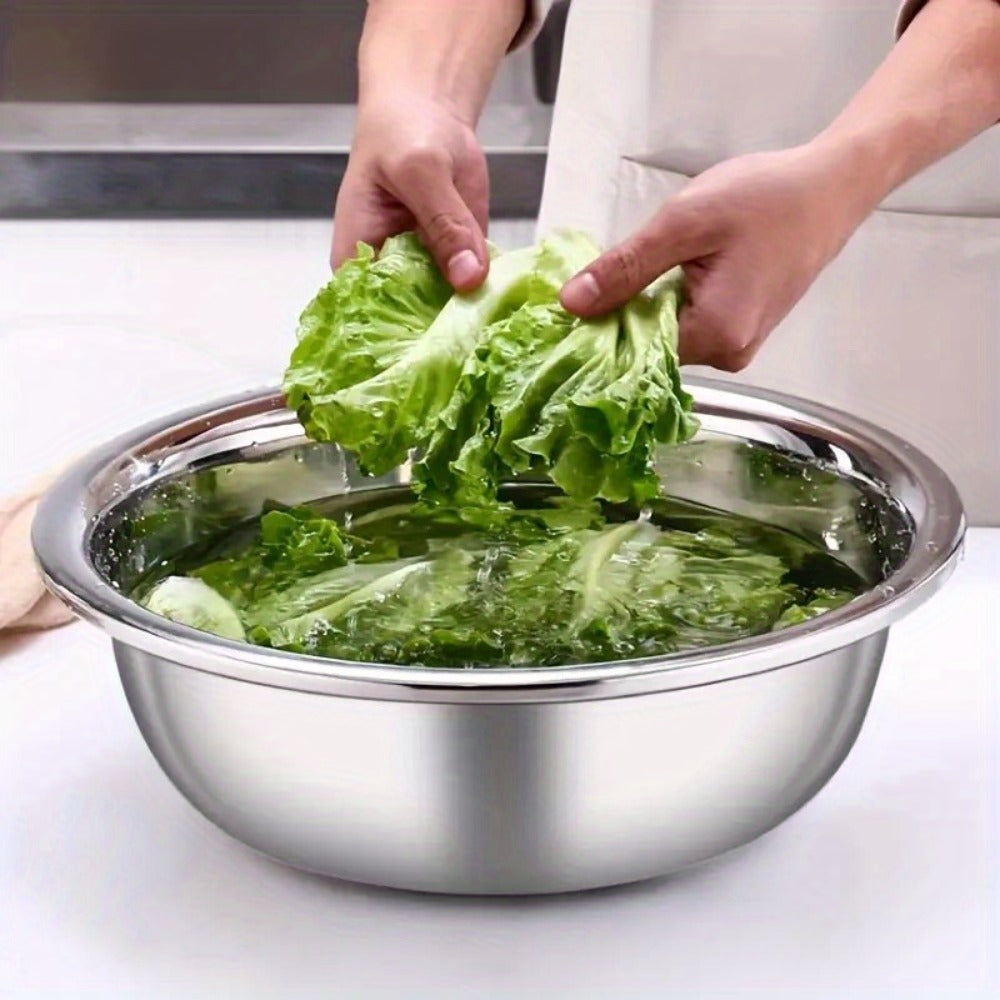 Extra-Large 40 cm Mixing Bowl with 12 cm Depth and Two Preserved Checkout Labels for Kitchen Prep