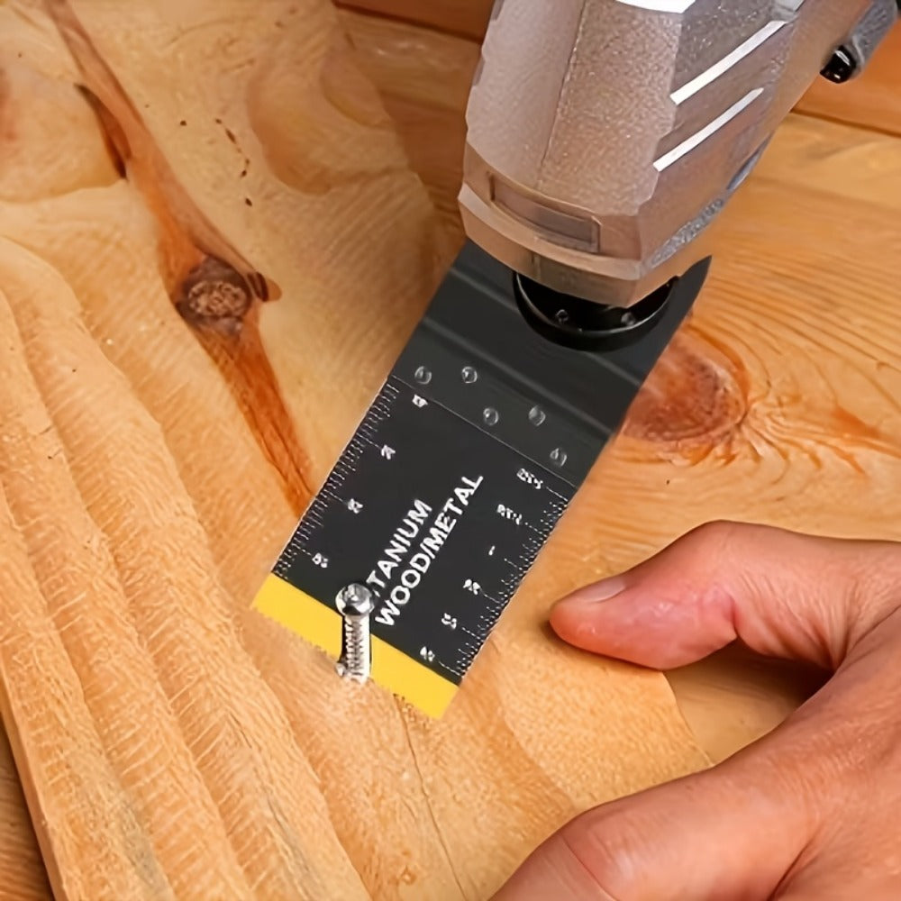 Oscillating Multi-Tool Blade Set with Titanium-Coated Quick-Release Blades in 18, 28 or 50-Piece Options