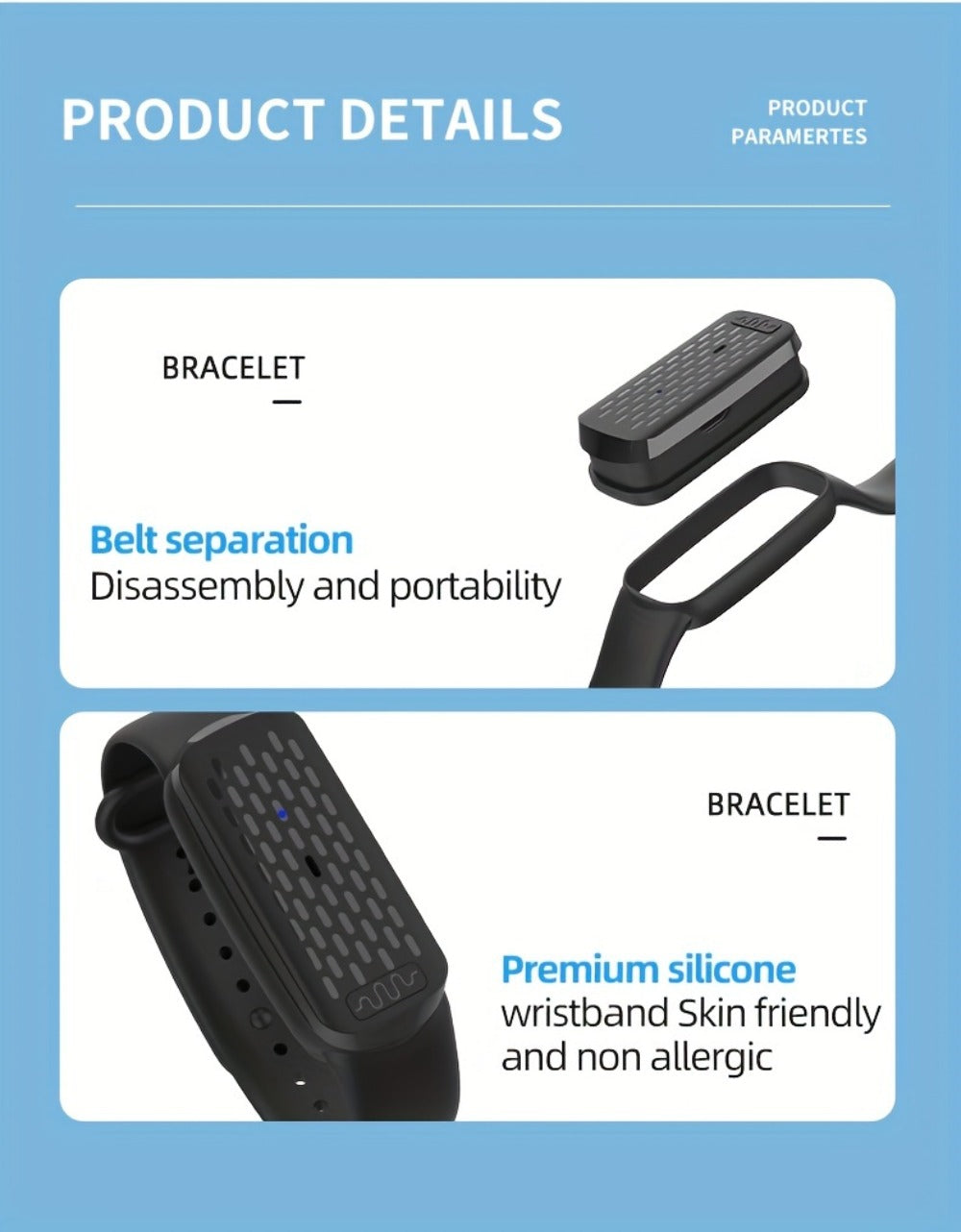 Ultrasonic Mosquito Repellent Bracelet 3-Pack – USB Rechargeable Intelligent Bug Repellent Wristband for Camping, Outdoor, Hiking & Travel, Waterproof Mosquito Control Bracelet for Adults & Kids