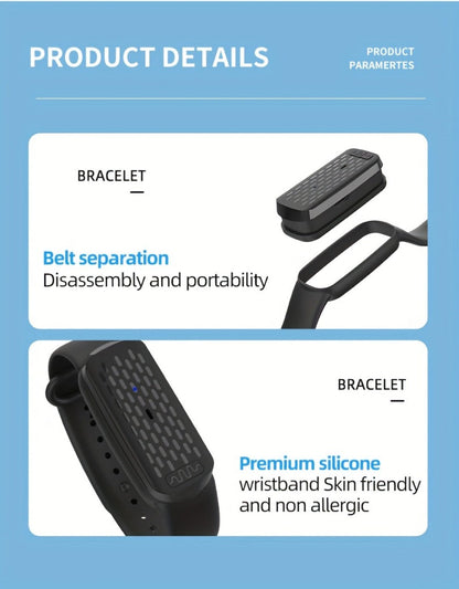 Ultrasonic Mosquito Repellent Bracelet 3-Pack – USB Rechargeable Intelligent Bug Repellent Wristband for Camping, Outdoor, Hiking & Travel, Waterproof Mosquito Control Bracelet for Adults & Kids