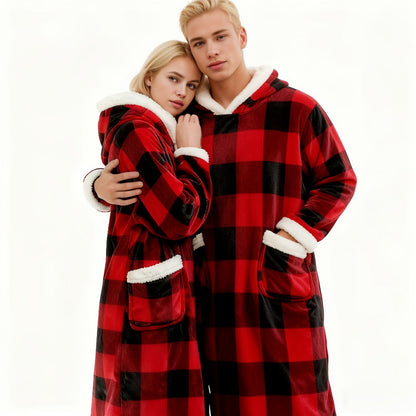 Wearable Blanket Hoodie – Oversized Flannel Sweatshirt Blanket with Pockets for Women & Men, 450-500gsm Thick Warm Winter Cozy