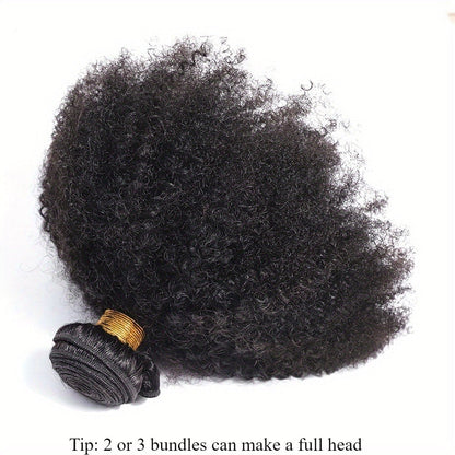 Hair Extensions Kinky-Curly Mongolian Human Hair Bundle in Natural Black with Six Length Options from 8 to 18 Inches