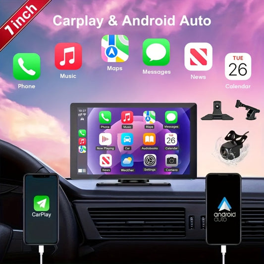 Wireless CarPlay & Android Auto Car Display - 7" & 10.62" HD Touchscreen, GPS Navigation, 1080P Reversing Camera, Dashcam, Mirror Link, FM/AUX/USB, Universal Fit for Cars RV Truck Van