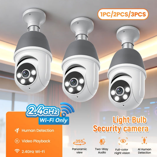 AI Auto Tracking Security Camera 360° Panoramic 1920P | Infrared Night Vision Two-Way Audio 2.4GHz USB Charging | Wireless Indoor Surveillance Camera Human Motion Detection