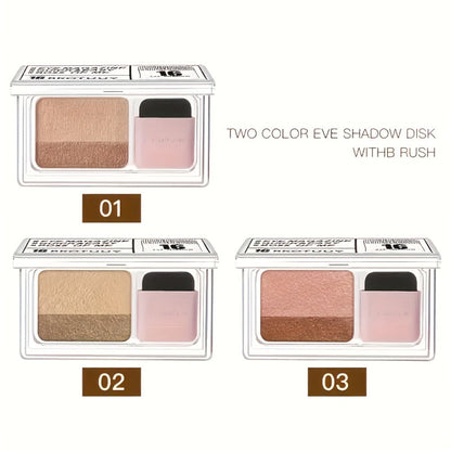Duo Eyeshadow Palette Set 3 Pack — 2-Color Matte & Shimmer Blendable Eye Makeup with Applicator Brush, Smudge-Proof Long-Lasting Formula for Daily Wear Party Glam Gift for Women