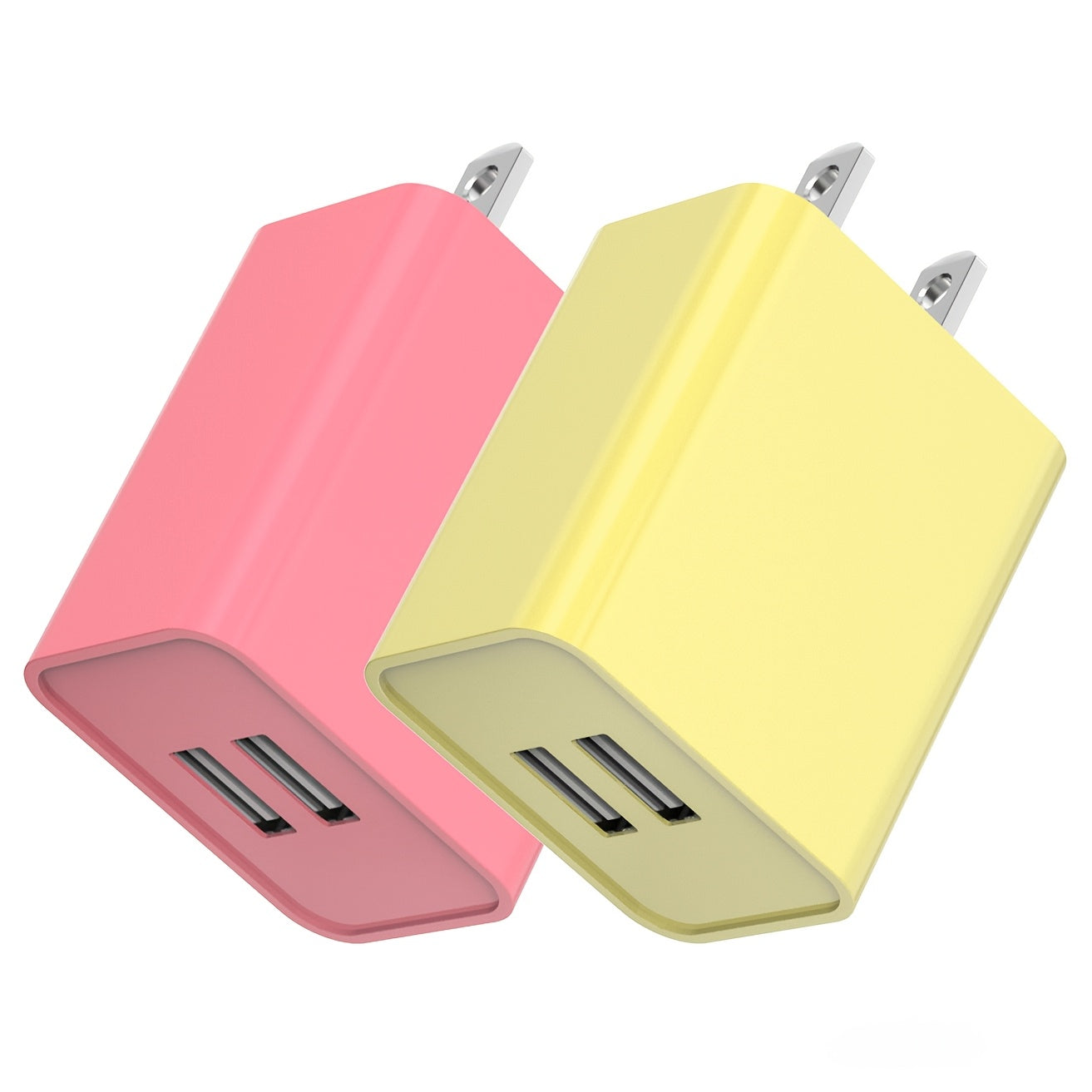 USB Wall Charger Cube Multi-Pack 2/3/4-Pack Dual Port 5V 2.1A with Short Circuit Protection, 100-240V Universal AC Adapter US Plug for iPhone 17 16 15 14 13 12 SE 11 Pro Max, Google Pixel, Huawei Android