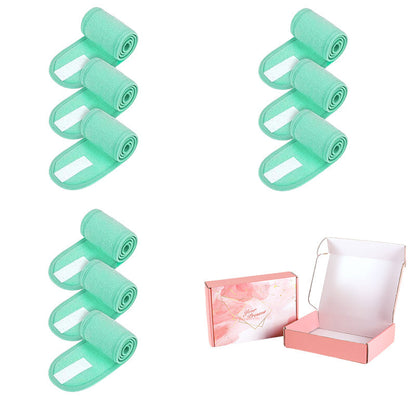 Nine-Piece Facial Headband Set in Seven Protected Boxed Color Options for Face-Washing Routines