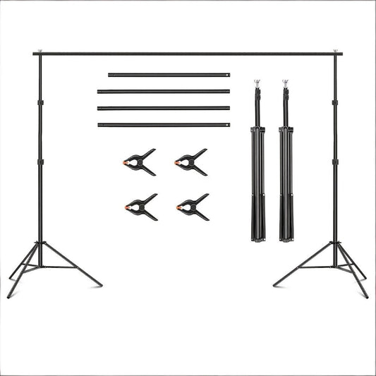 Backdrop Stand 10x7Ft Adjustable Photo Studio Background Support Kit with 4 Crossbars 4 Clamps Carry Bag for Parties Events Weddings Decoration Photography SH