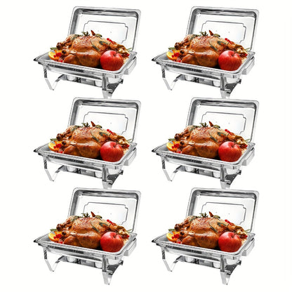 Chafing Dishes Buffet Set 9QT Stainless Steel Food Warmer Trays for Parties Hotel Christmas - 1/2/4/6/8 Pack