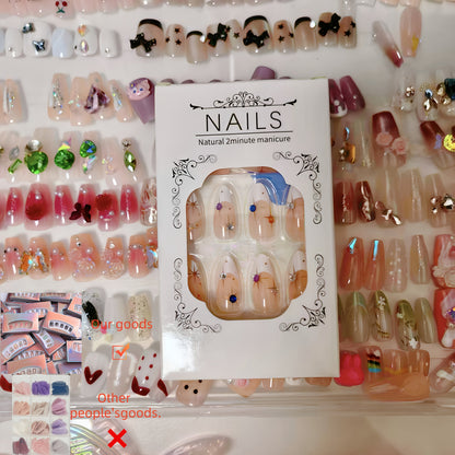 Press On Nails 96 Pieces - Long Fake Nails Random Assorted Designs | Full Cover False Nails for Daily Wear & Holiday, Mix Style Glossy Nail Set for Women Girls, Available in 1 Pack 2 Pack & 4 Pack