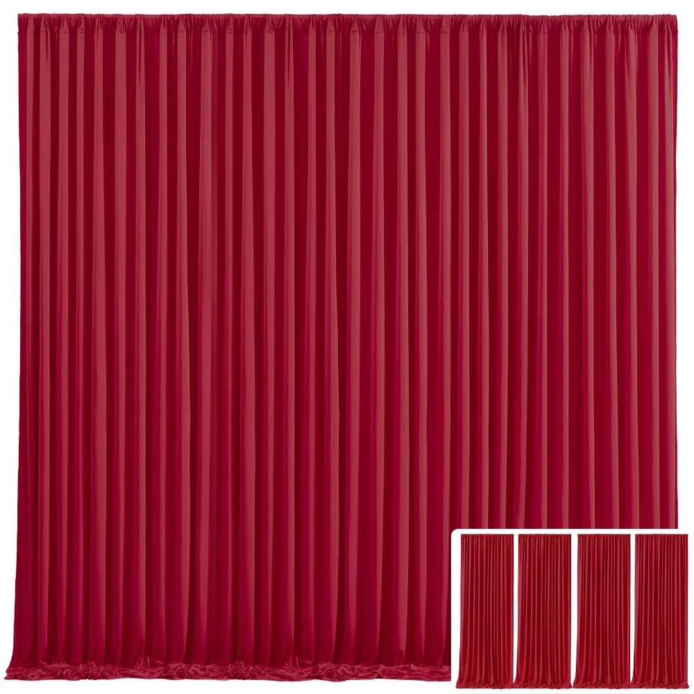 Backdrop Curtains 4 Pack 59x118 Inch – Wrinkle-Resistant Non-Transparent Party Decoration Fabric with Pole Pocket, Machine Washable & Reusable for Wedding, Birthday, Christening, Graduation & Holiday Events