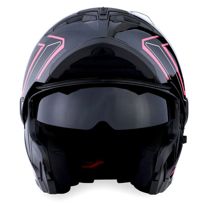 Motorcycle Modular Full Face Helmet Flip Up Dual Visor Inner Smoked Shield Lightweight Aerodynamic Thermoplastic Shell Removable Washable Interior for Men Women, Multiple Colors S M L XL