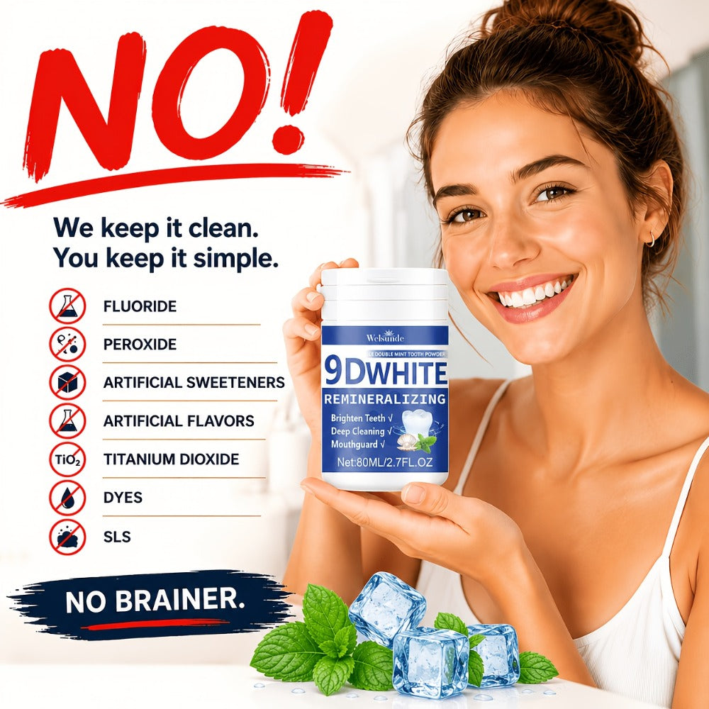 Hydroxyapatite Tooth Powder 2-Pack Remineralizing Fluoride-Free Deep Cleaning Whitening Mint Toothpowder for