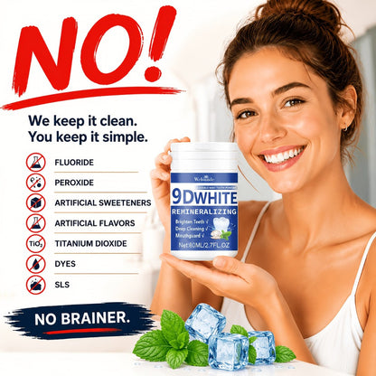 Hydroxyapatite Tooth Powder 2-Pack Remineralizing Fluoride-Free Deep Cleaning Whitening Mint Toothpowder for
