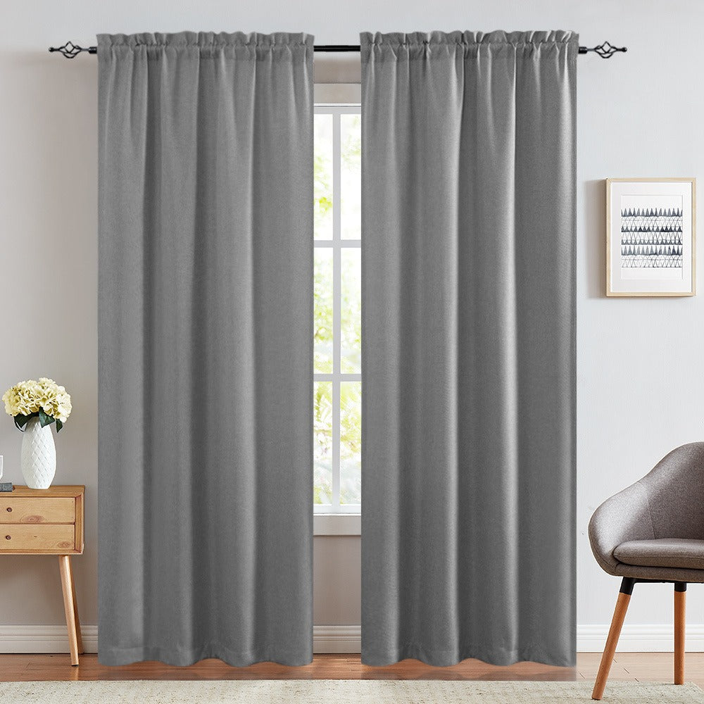 Two-Panel Solid Window Curtain Set with Rod-Pocket Top, 40 x 95-Inch Size and Two Color Options