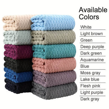 Oversized Bath Towel Set 800GSM 32x64 Inch Extra Large Microfiber - Ultra Soft Quick Dry Striped Spa Grade | Single or 4pcs Random Color | Beige White Light Blue Dark Gray | Modern Coastal Home Gift