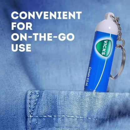 Nasal Inhaler Aromatherapy Stick with Keychain, 0.5ml Portable Mint Scent Aromatic Inhaler for Travel