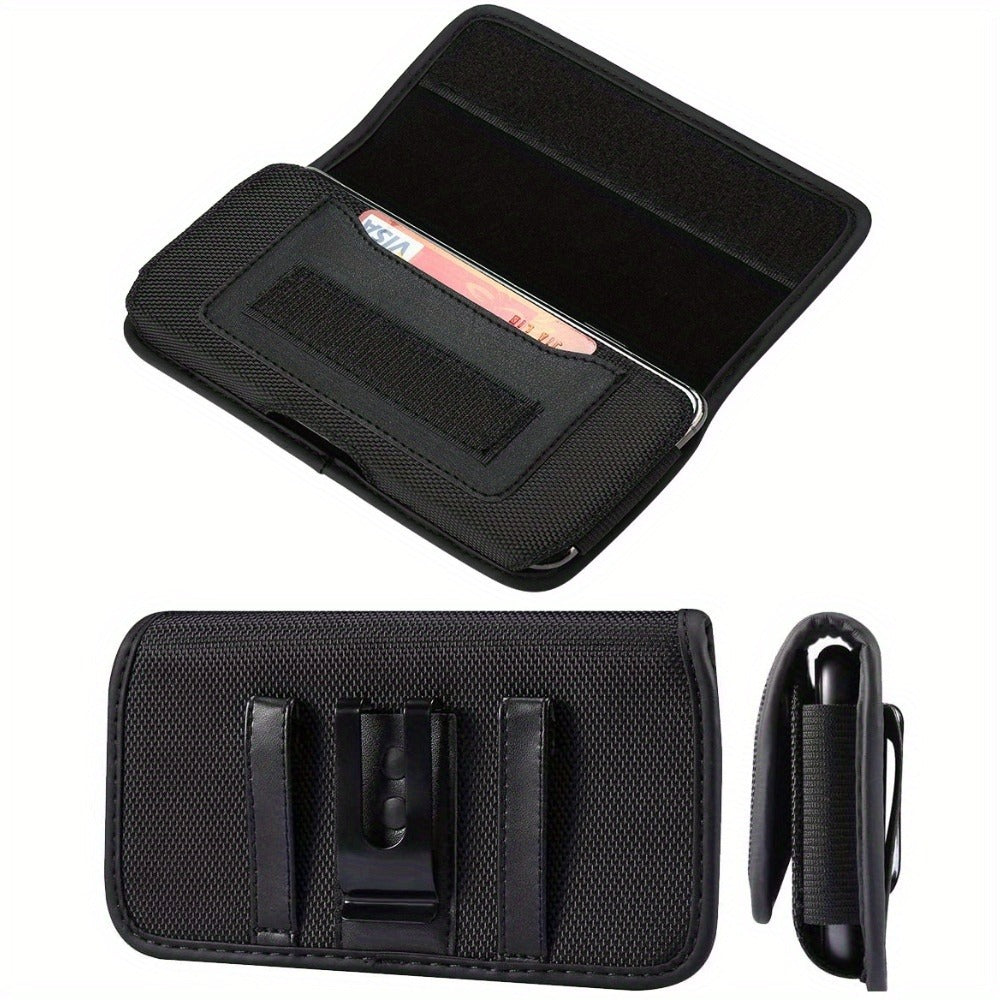 Nylon Phone Belt Clip Holster Pouch with Card Slot & Carabiner Hook - Horizontal Universal Cell for an Everyday Personal Care Routine