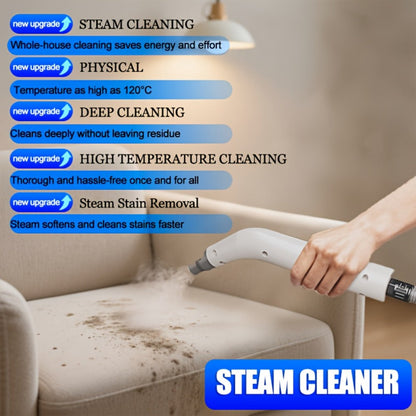 Steam Cleaner, 1200W Handheld High-Temperature Model with Flexible Hose and Interchangeable Cleaning Attachments