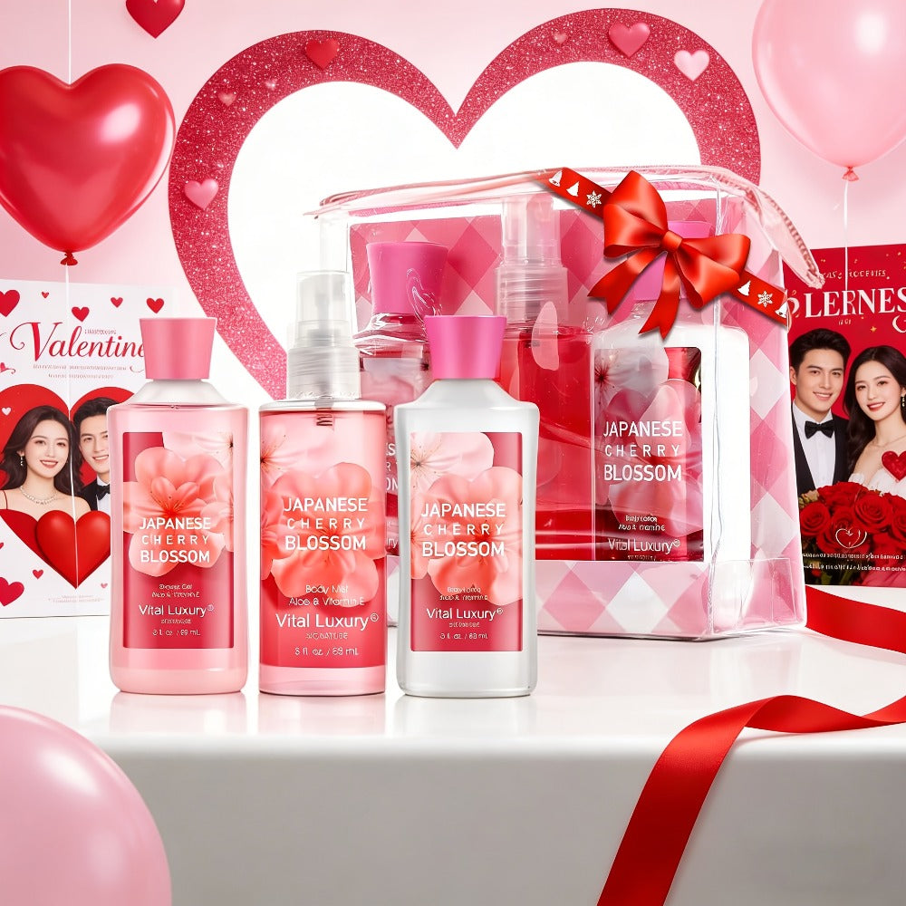 Three-Piece Vanilla Heaven Bath Set with 3 oz Shower Gel, Body Lotion, Body Mist and Clear Pouch